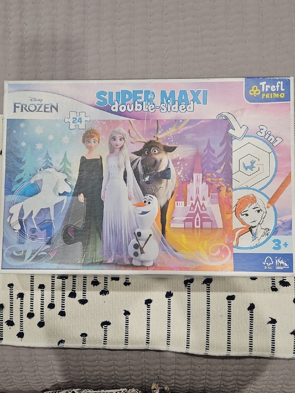 Disney Frozen Super Maxi Double-Sided Puzzle - Pink/Blue
